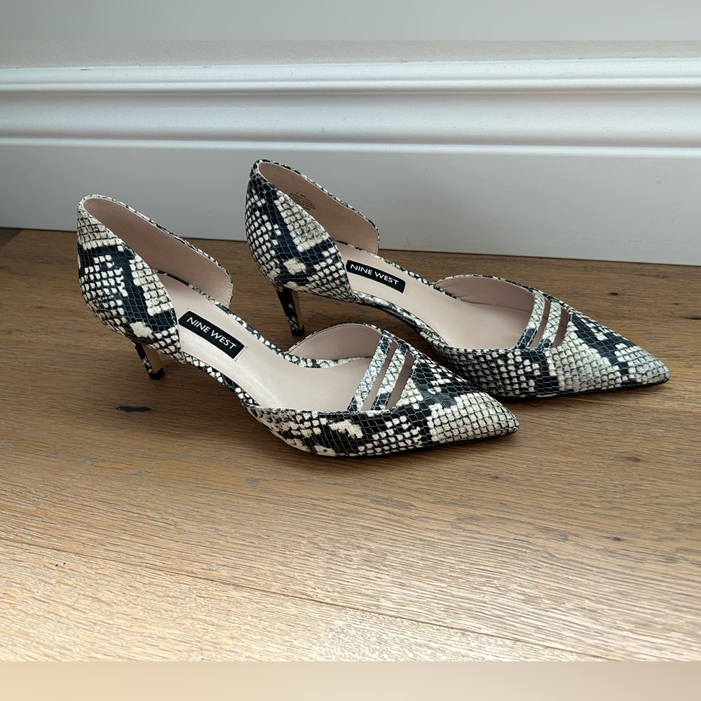 Size 7.5 Snake Print Heels, Women’s Pumps, Nine West brand